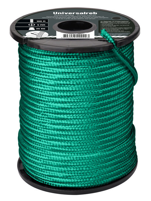 Tau universal 5 mm x 100 meter grønn